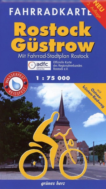 Fahrradkarte Rostock, Güstrow - 1:75.000