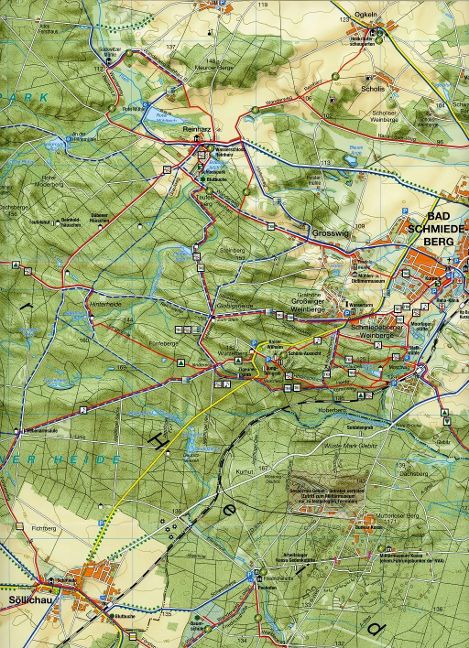 Dübener Heide 1:35.000 - Rad- & Wanderkarte Grünes Herz