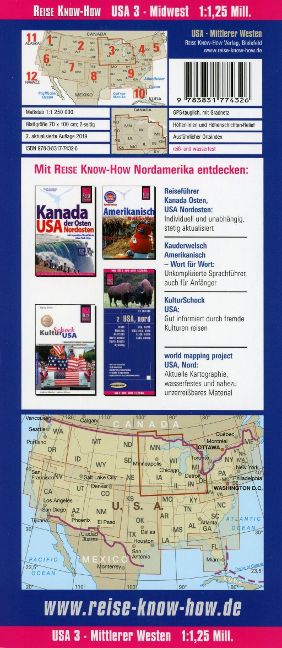USA 3, Mittlerer Westen 1:1,25 Mio. - Reise Know How