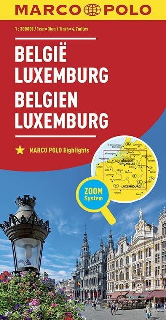 Marco Polo Länderkarte Belgien, Luxemburg 1:300.000