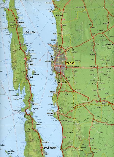 2901 Dalmatinische Küste Nord 1:100.000 - Kompass Karte