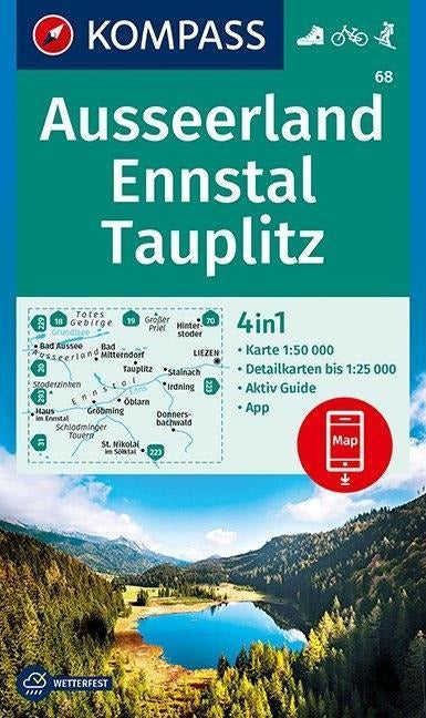 68 Ausseerland, Ennstal, Tauplitz - Kompass Wanderkarte
