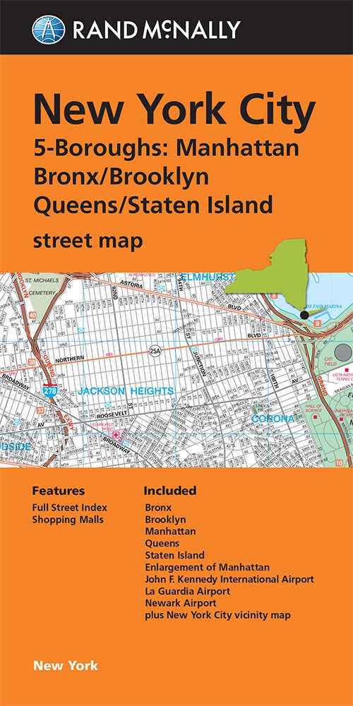 New York City 5 Boroughs - Stadtplan Rand McNally
