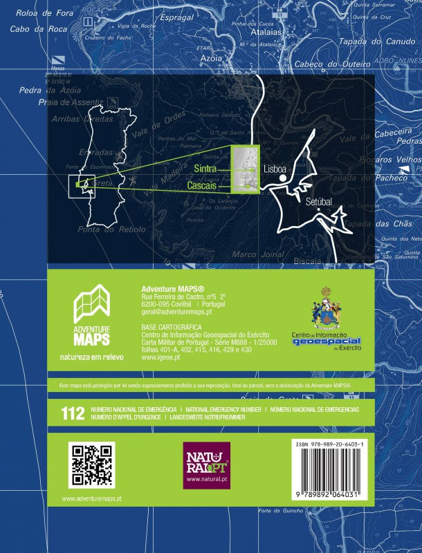 Sintra Cascais 1:25.000 Wanderkarte Region Lissabon