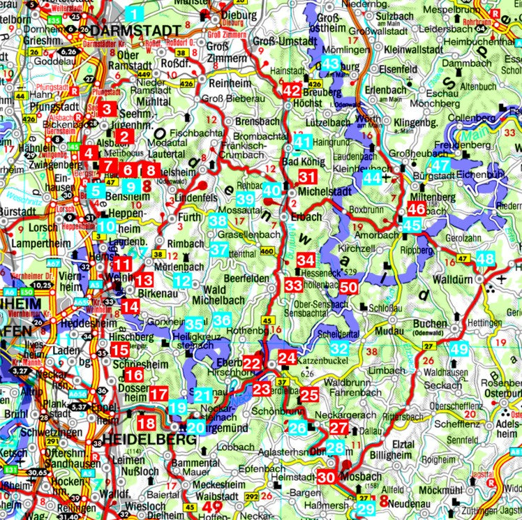 Odenwald - Rother Wanderführer