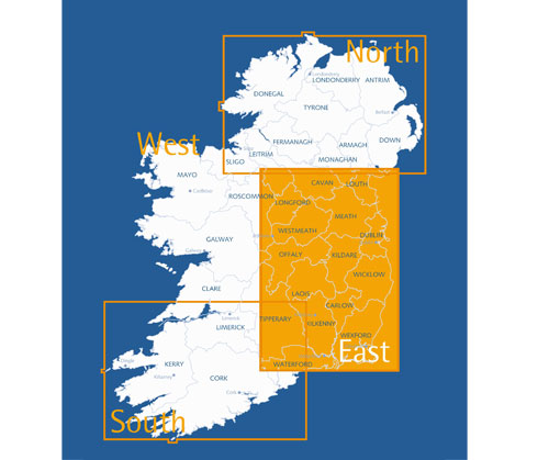 Irland Ost 1:250.000 - Straßenkarte Ordnance Survey