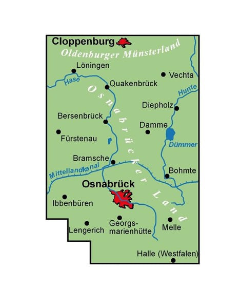 Osnabrücker Land / Oldenburger Münsterland - ADFC Regionalkarte