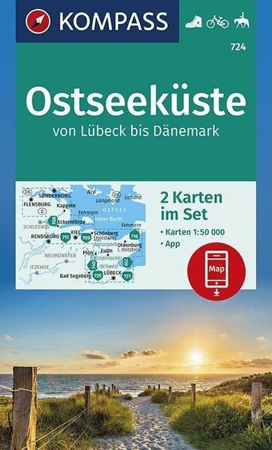 724 Ostseeküste Lübeck-Dänemark 1:50.000 - Kompass Wanderkartenset