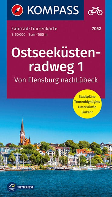 7052 Ostseeküstenradweg 01 1:50.000 - Kompass Fahrrad-Tourenkarte