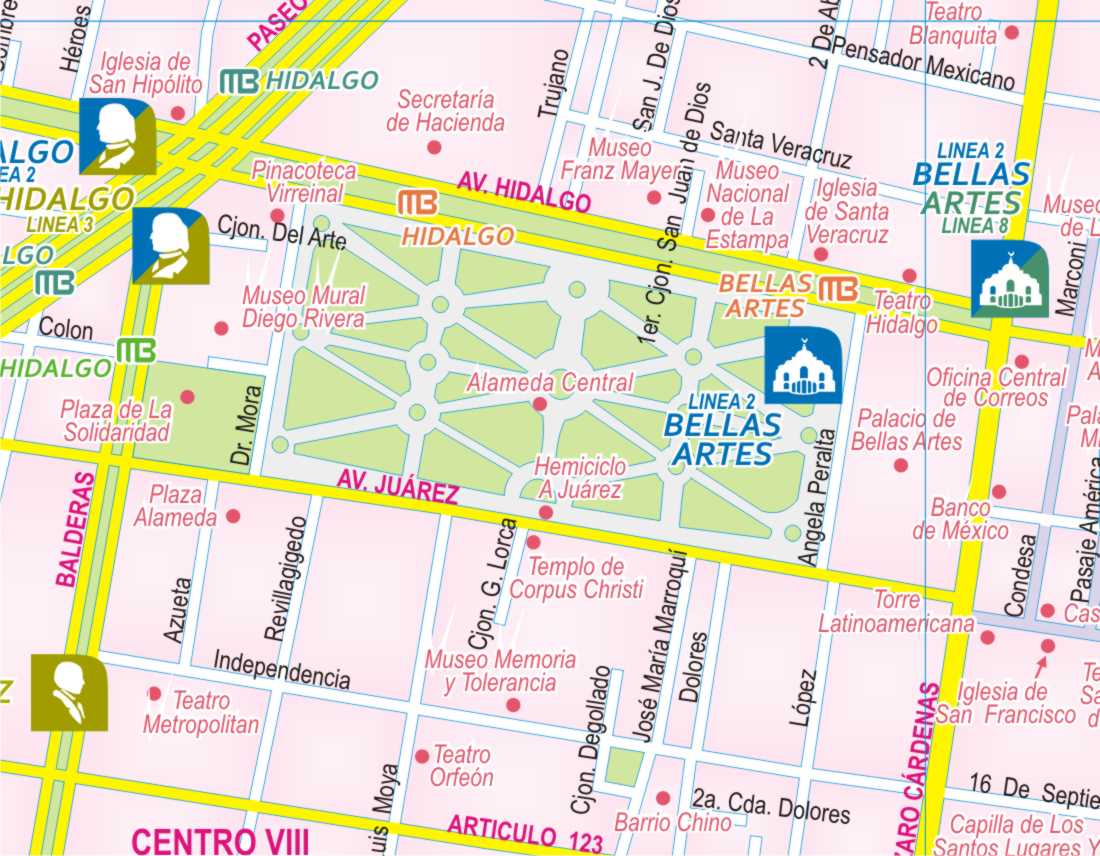 Ciudad de Mexico - Mexico City Stadtplan