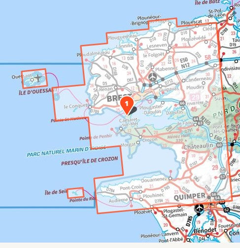 Pointe du Raz / Ouessant / Les Abers / Crozon 1:75.000