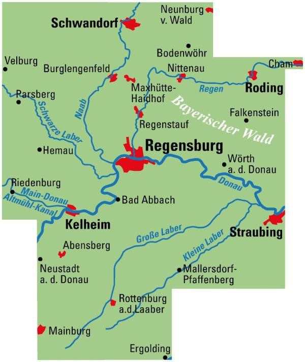 Regensburg und Umgebung - ADFC Regionalkarte