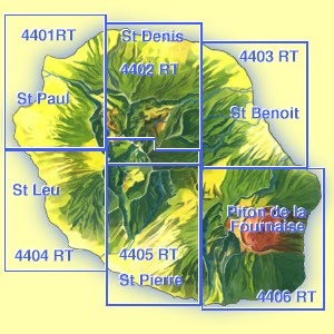 La Reunion - 1:25.000 - Topographische Wanderkarten IGN