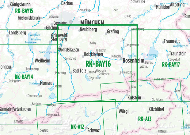 Oberbayerisches Alpenvorland (RK-BAY16) 1:75.000 - Bikeline Fahrradkarte