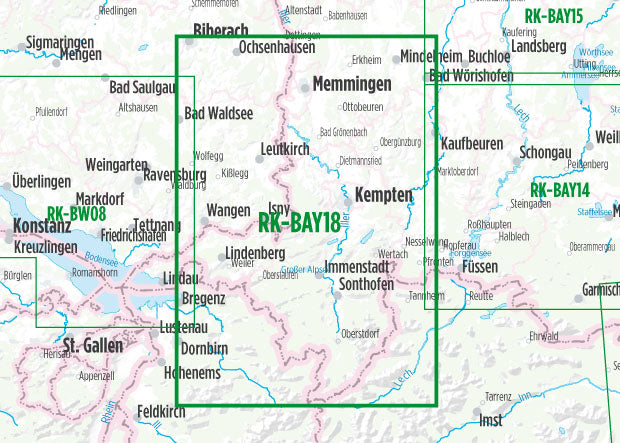 Allgäu (RK-BAY18) 1:75.000 - Bikeline Fahrradkarte