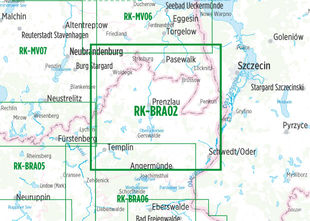 Uckermark (RK-BRA02) 1:75.000 - Bikeline Fahrradkarte