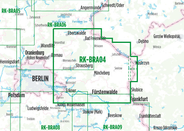 Oderbruch, Barnimer Land (RK-BRA04) 1:75.000 - Bikeline Fahrradkarte