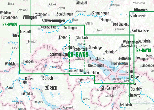 Bodensee (RK-BW08) 1:75.000 - Bikeline Fahrradkarte