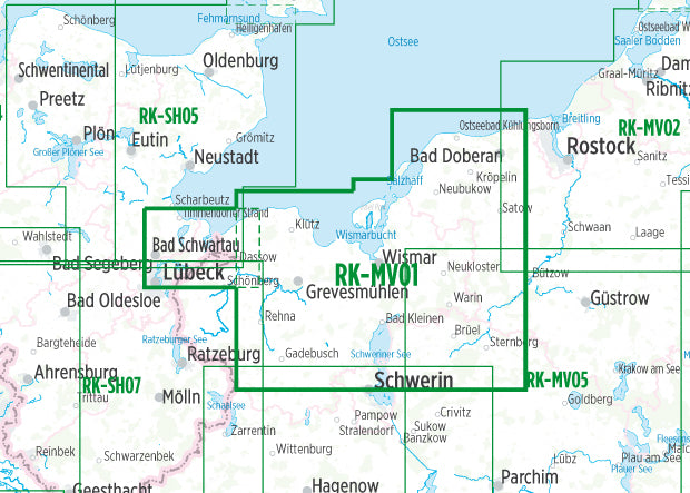 Lübecker Bucht, Wismar (RK-MV01) 1:75.000 - Bikeline Fahrradkarte