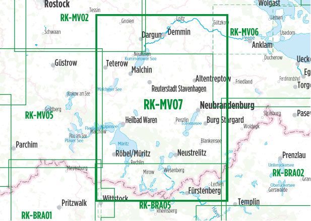 Mecklenburgische Seen Ost (RK-MV07) 1:75.000 - Bikeline Fahrradkarte
