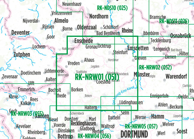 Münsterland West (RK-NRW01) 1:75.000 - Bikeline Fahrradkarte