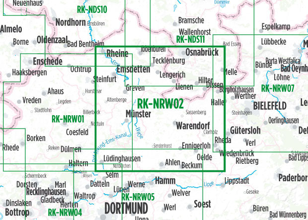 Münsterland Ost (RK-NRW02) 1:75.000 - Bikeline Fahrradkarte