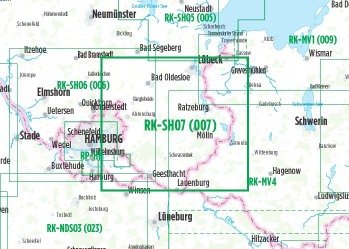 Lauenburgische Seenplatte Hamburg Ost (RK-SH07) 1:75.000 - Bikeline Fahrradkarte