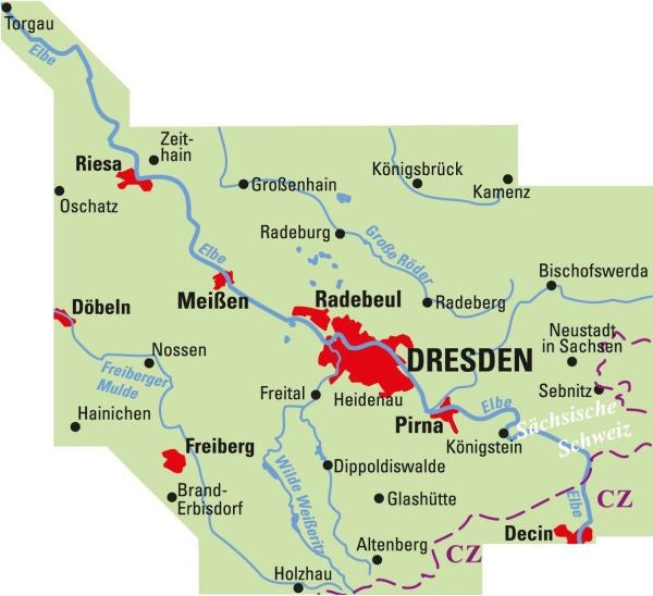 Dresden und Umgebung - ADFC Regionalkarte