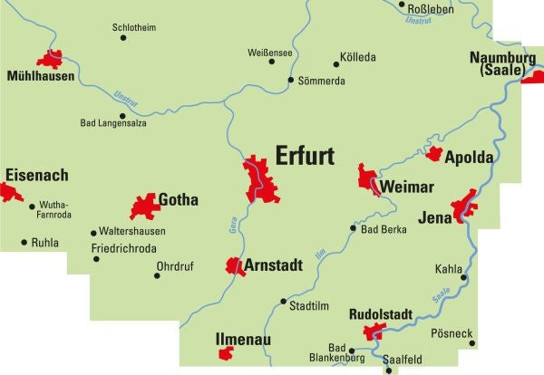 Erfurt und Umgebung - ADFC Regionalkarte