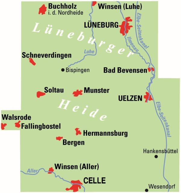 Lüneburger Heide - ADFC Regionalkarte