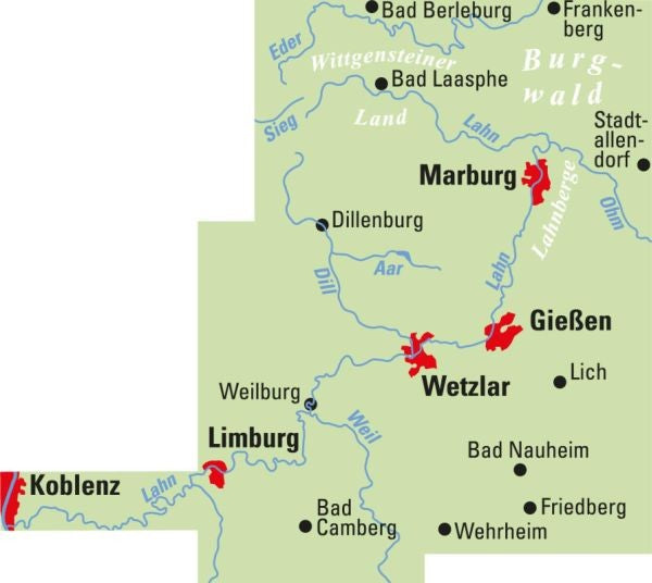 Lahntal - 1:75.000 ADFC Regionalkarte