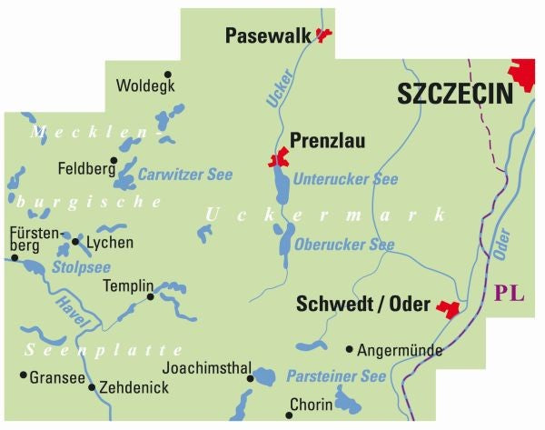 Uckermark - ADFC Regionalkarte