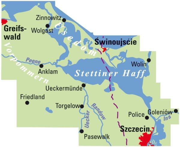 Usedom/Stettiner Haff - ADFC Regionalkarte