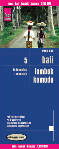 Bali, Lombok, Komodo 1:150.000 - Straßenkarte Indonesien
