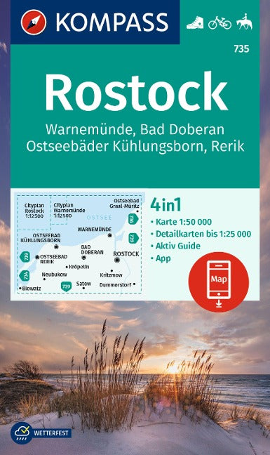735 Rostock-Warnemünde-Bad Doberan 1:50.000 - Kompass Wanderkarte