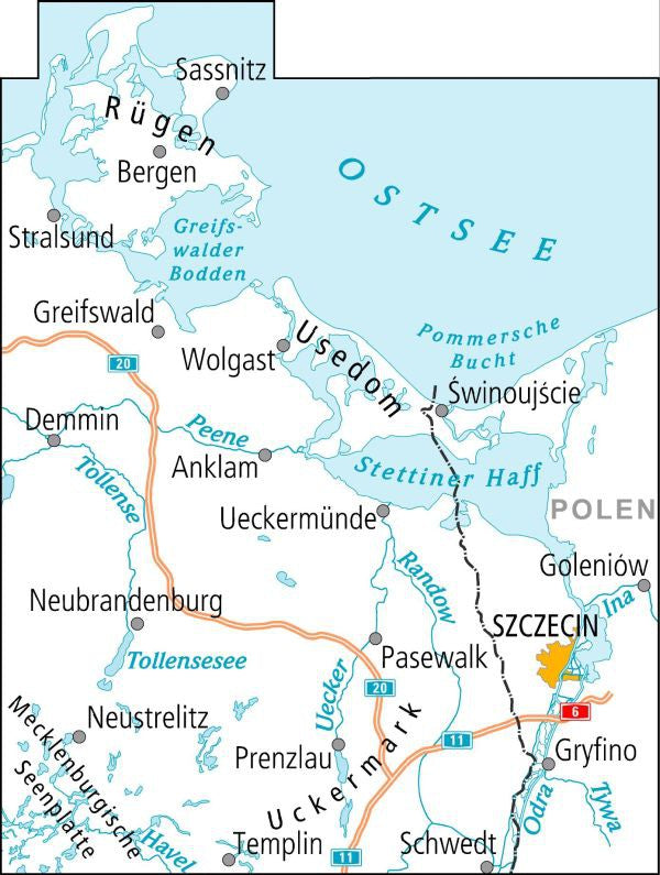 ADFC-Radtourenkarte 04 Rügen/Usedom - Vorpommern 1 : 150.000
