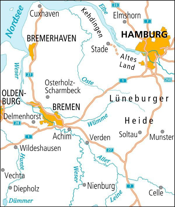 ADFC-Radtourenkarte 06 Zwischen Elbe und Weser 1 : 150 000