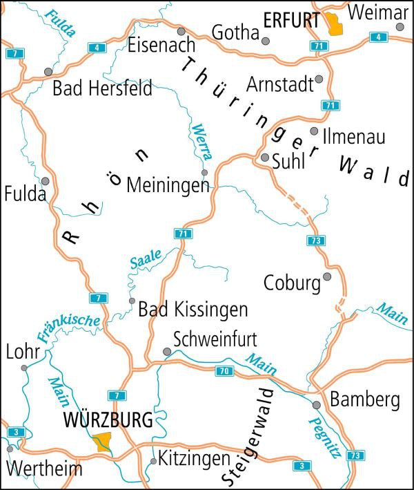 ADFC-Radtourenkarte 17 Thüringer Wald / Rhön 1:150.000