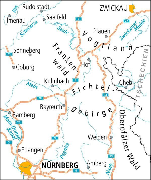 ADFC-Radtourenkarte 18 Oberfranken / Vogtland 1:150.000