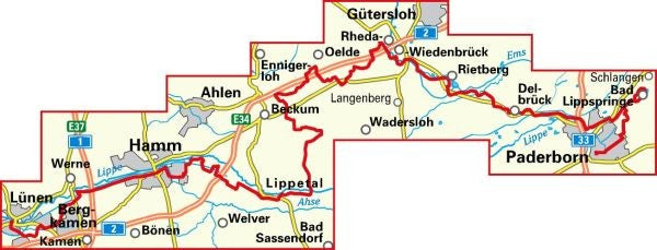 LandesGartenSchau-Route NRW 1:50:000 - BVA Fahrradkarte