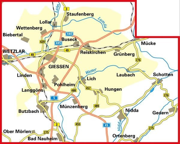 Landkreis Gießen 1:50.000 - BVA Fahrradkarte