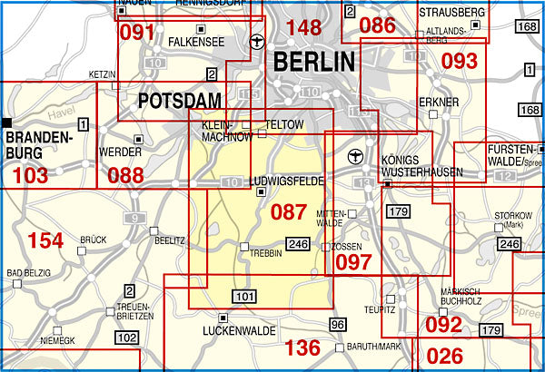 087 Südliches Berlin, Teltow, Ludwigsfelde und Umgebung 1:35.000