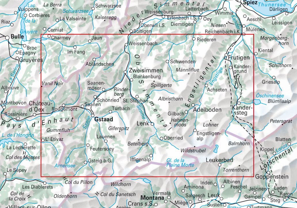 Saanenland, Adelboden-Lenk 1:50.000 - Touren-Wanderkarte