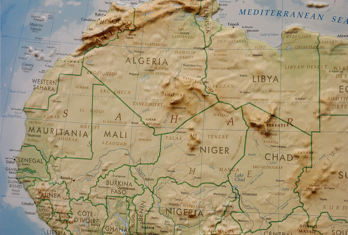 Reliefkarte Afrika 1:14.000.000 - LAC