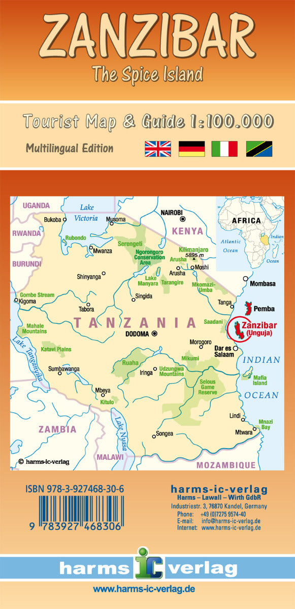 Zanzibar - Sansibar 1:100.000 Straßenkarte