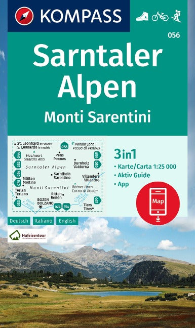 056 Sarntaler Alpen 1:25.000 - Kompass Wanderkarte