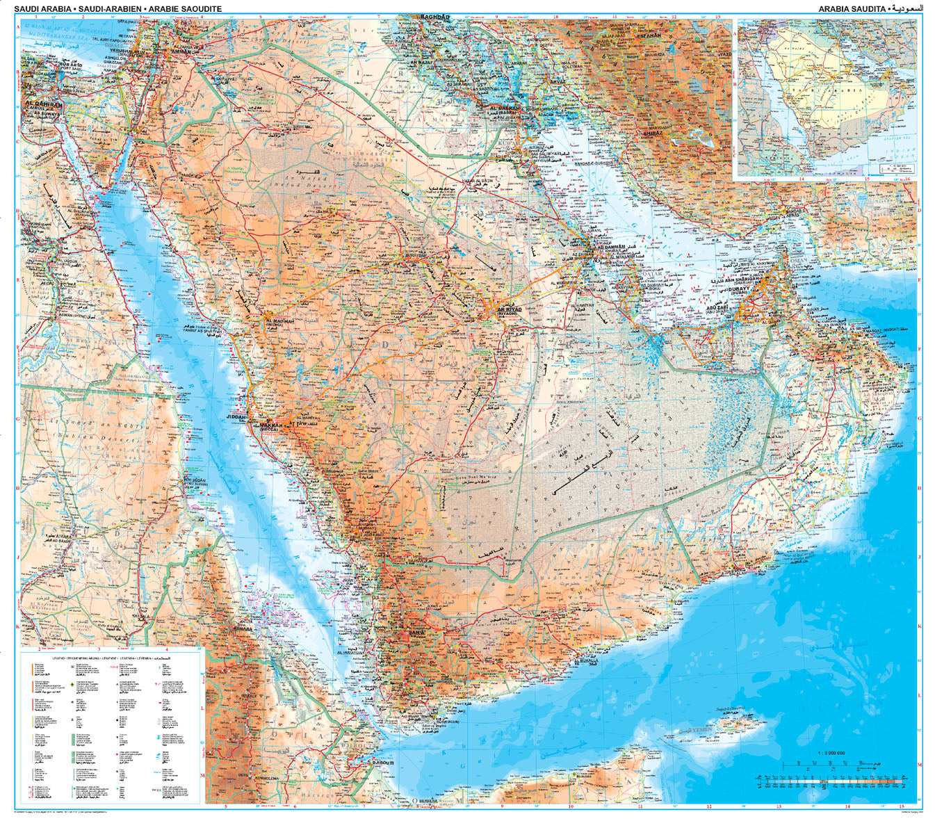 Saudi-Arabien - 1:3 Mio. Geographical Map
