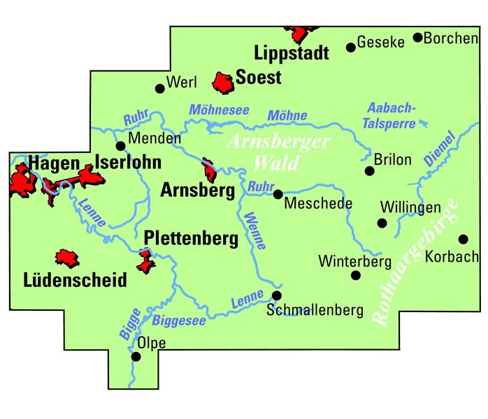 Sauerland - ADFC Regionalkarte