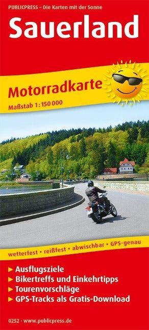 Motorradkarte Sauerland 1:150.000