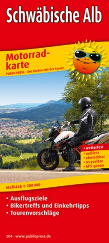 Motorradkarte Schwäbische Alb 1:200.000